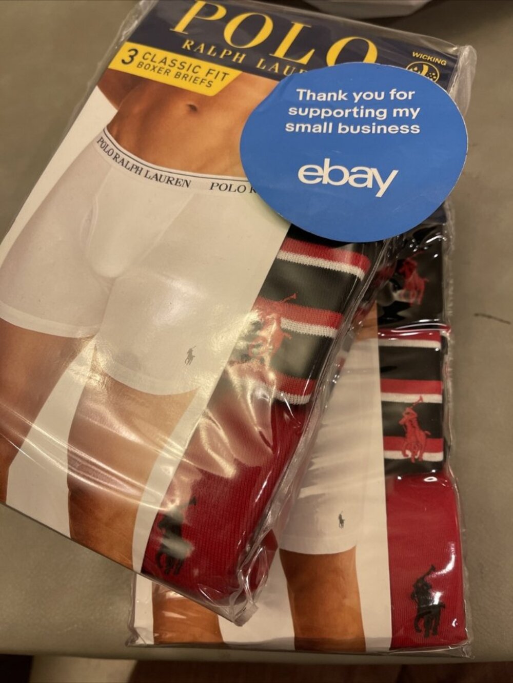 Polo Ralph Lauren 6 Boxer Briefs Classic Fit Underwear Small S Red Black White